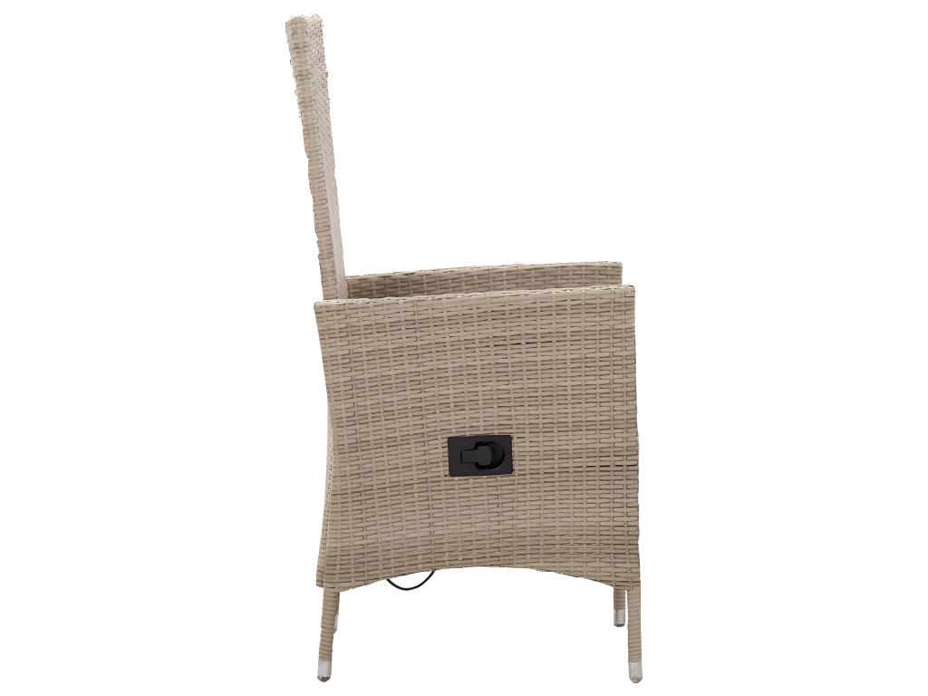 Sillas de jardín 2 unidades con cojines ratán sintético beige - Image 6