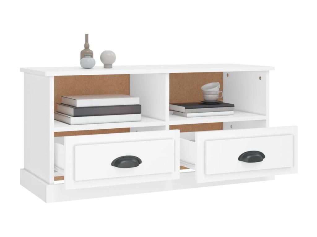 Mueble para TV madera contrachapada blanco 93x35,5x45 cm - Image 5