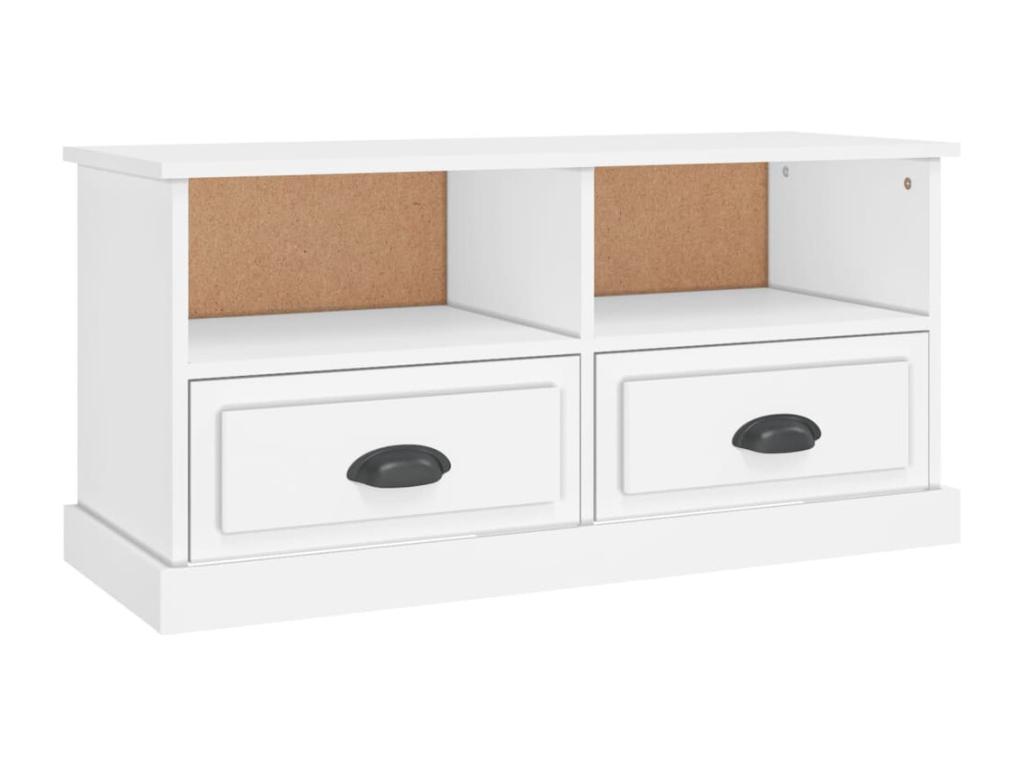 Mueble para TV madera contrachapada blanco 93x35,5x45 cm