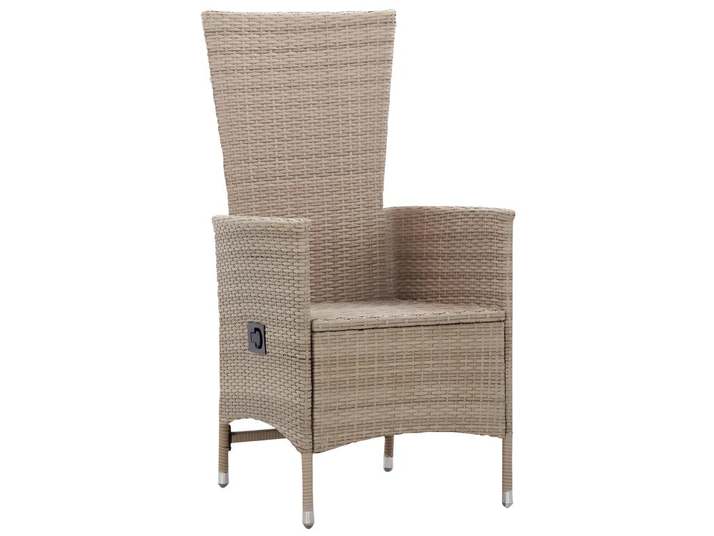 Sillas de jardín 2 unidades con cojines ratán sintético beige - Image 3