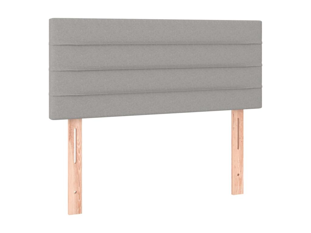 Cama box spring con colchón tela gris claro 90x190 cm - Image 6