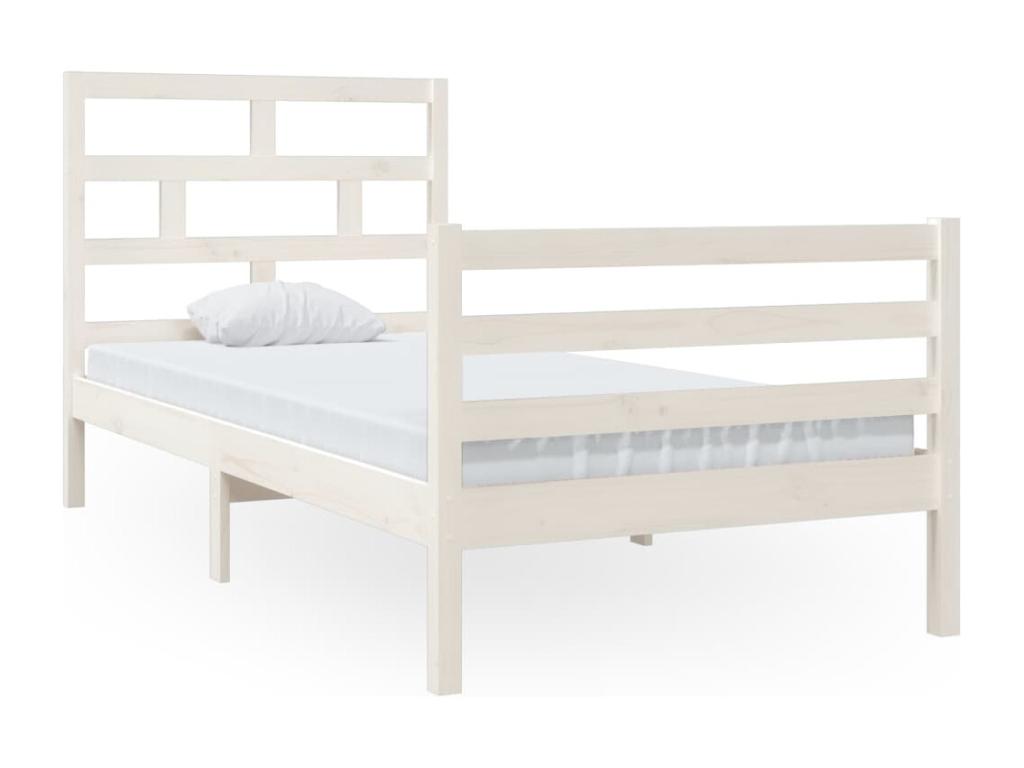 Estructura de cama madera maciza de pino 90x200 cm - Image 2