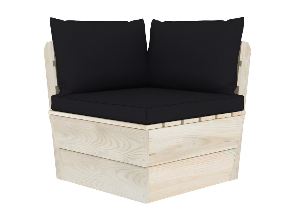 Sofá de palets de jardín 2 plazas con cojines madera de abeto - Image 4