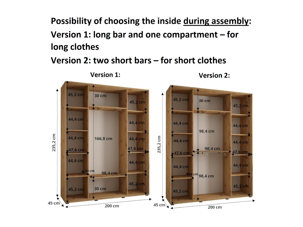 ARMARIO DAVOS 3 DE PUERTAS CORREDERAS 235,2/200/45 3 puertas (Artisan/Negro/Plata) - Image 5
